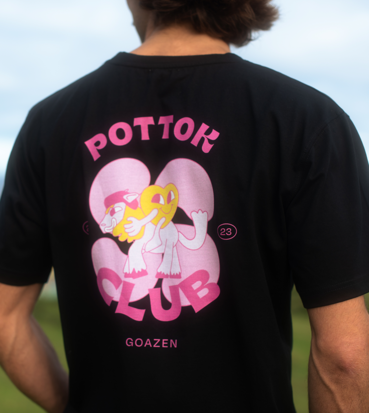 t-shirt pottok club noir