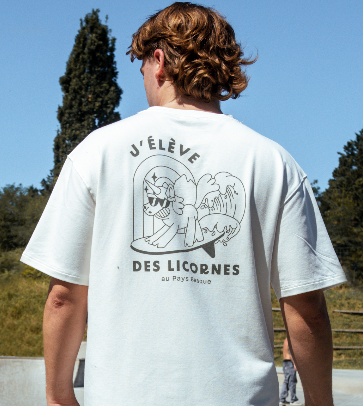 t-shirt oversize blanc j'élève des licornes