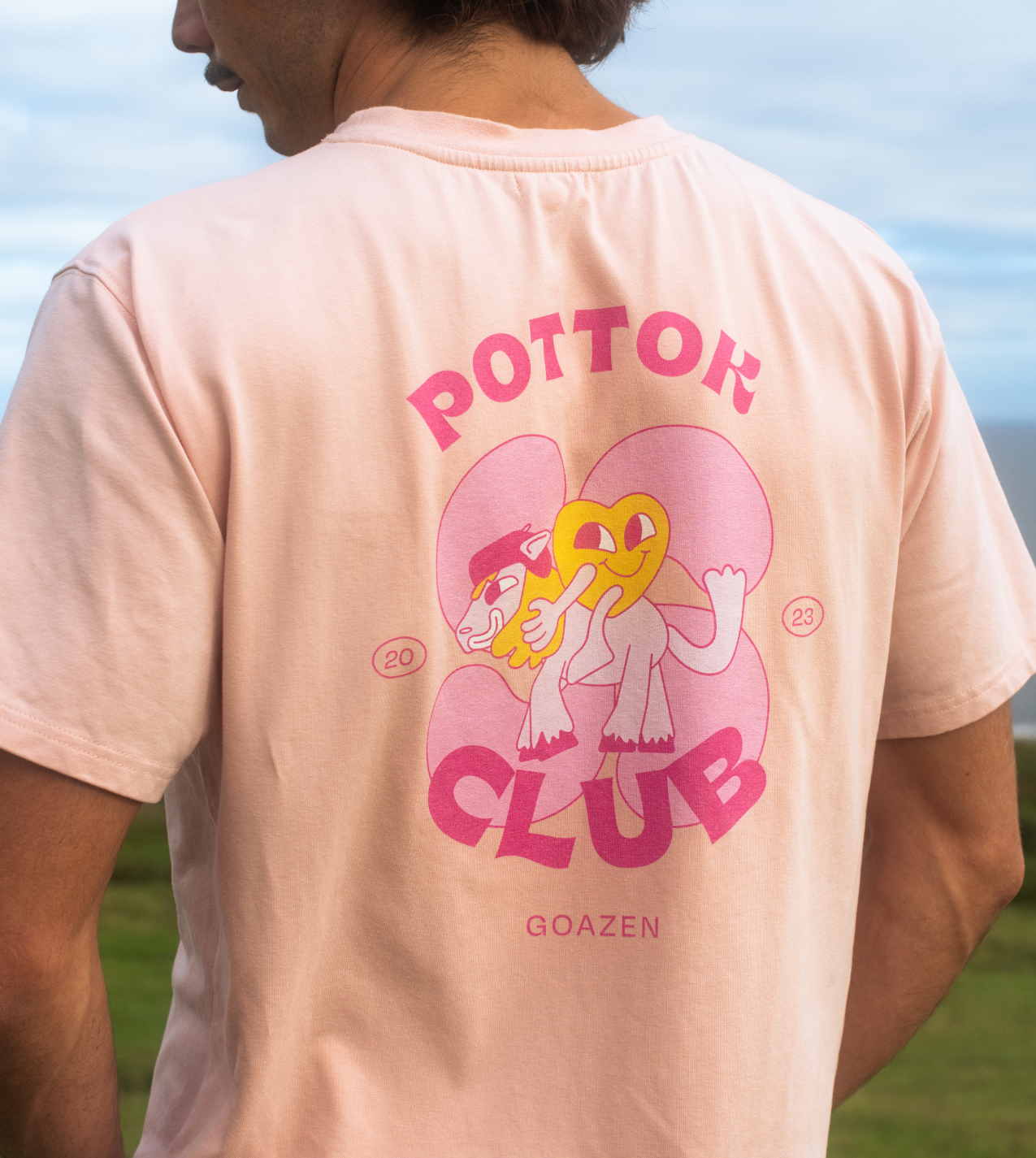 t-shirt pottok club rose